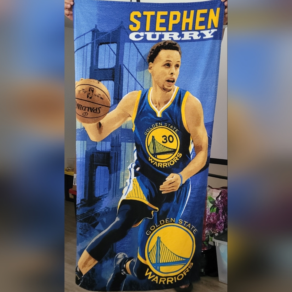 NBA Stephen Curry Beach Towel 28" x 58" Warriors Basketbal 2019